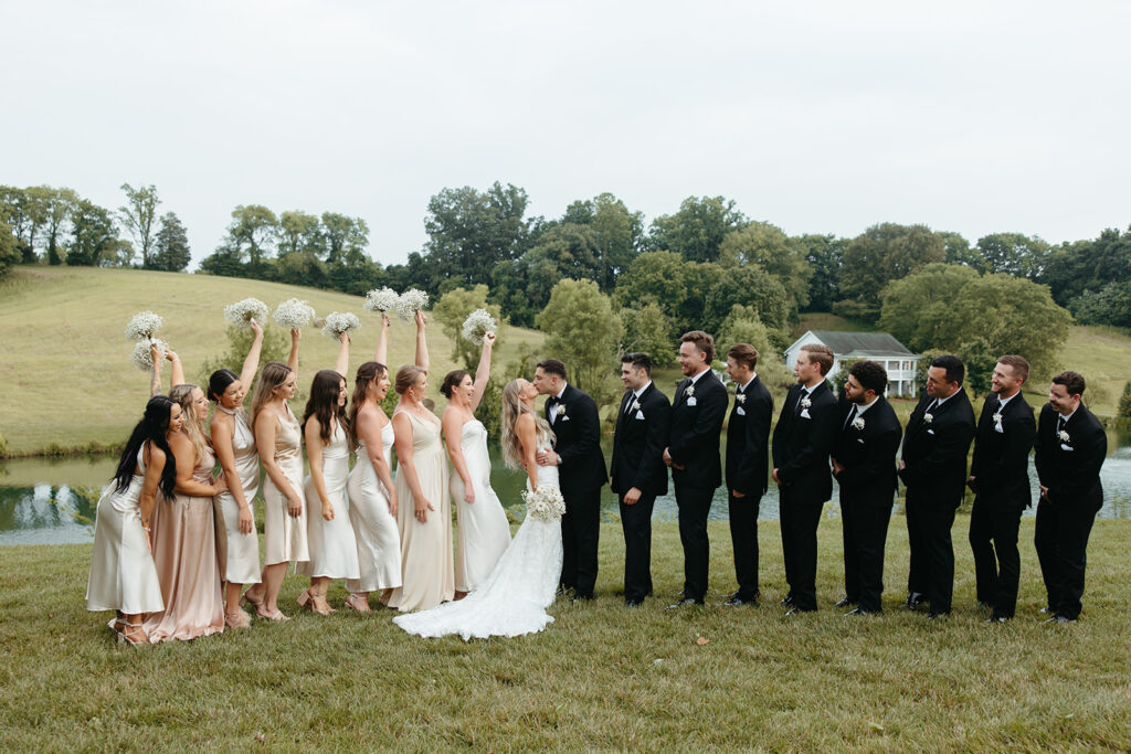 large bridal party group image